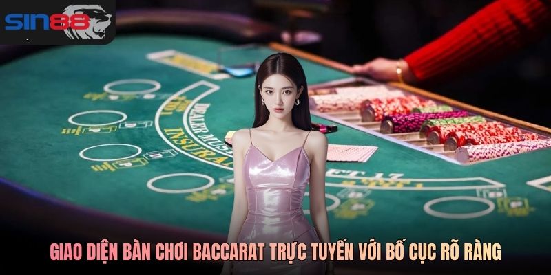 Giao diện bàn chơi Baccarat trực tuyến với bố cục rõ ràng